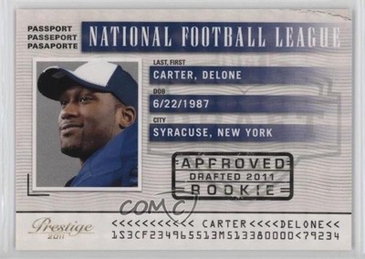 2011 Panini Prestige NFL Passport Holokote /100 Delone Carter #14 Rookie RC 0e2x