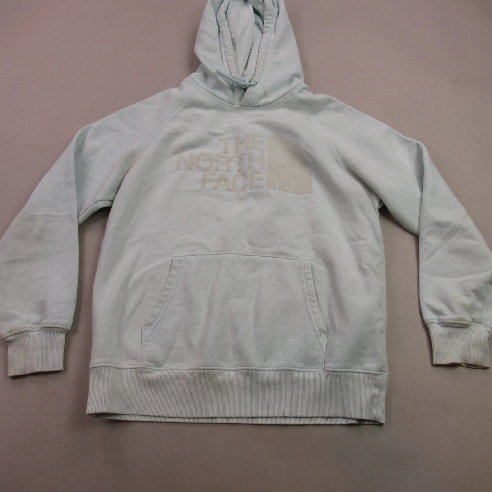 North Face Hoodie Womens Medium Long Sleeve Pullover Hooded Blue Pockets
