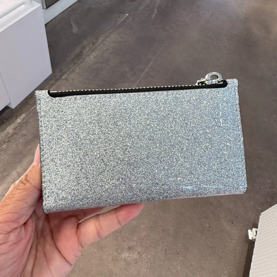 Marc Jacobs 4R4SMP030S02 Slim Bifold Wallet Silver Glitter - Image 3 of 4