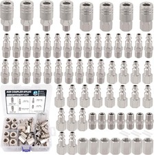67Pcs Air Coupler and Plug Kit,1/4 Inch NPT Air Tool Fittings Set, Quick Conn...