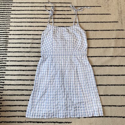 Madewell Blue White Gingham Check Dress Women's Size 2 Tie Bow Straps | eBay Madewell Blue White Gingham Check Dress Women's Size 2 Tie Bow Straps | eBay