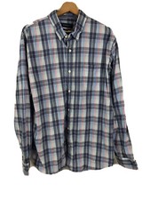 Crown  Ivy Mens XL Blue Pink Plaid Check Long Sleeve Button Up Shirt