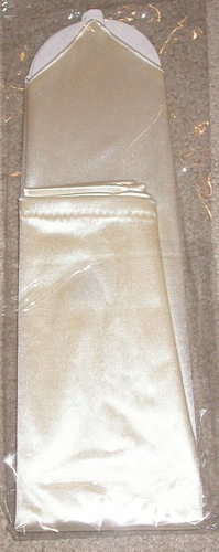 NEW! X-Long IVORY Satin FINGERLESS Nylon GLOVES ~ One Size ~ 18" / STYLE 220 - Picture 5 of 6