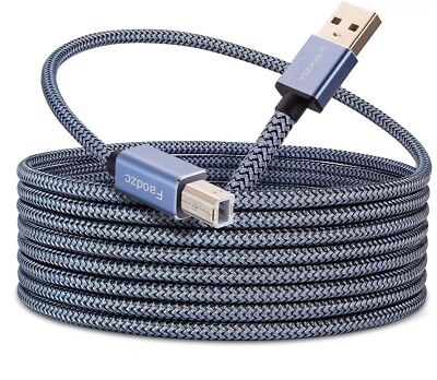 Printer Cable 25 ft Long USB Printer Cord 2.0 Type A Male to B Male Printer S...