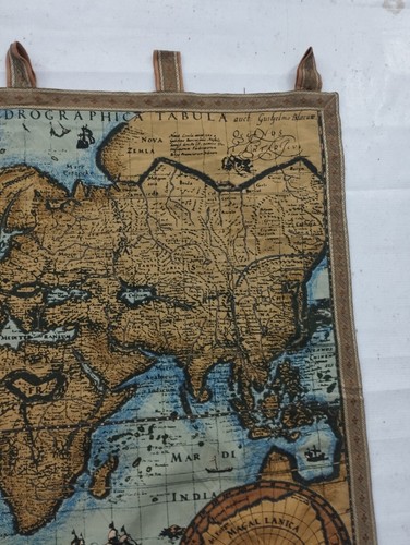 Vintage French Beautiful World Map Scene Wall Hanging Tapestry 128x77 cm - Picture 5 of 14