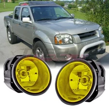 Fog Lights PAIR Yellow Lens For Nissan Frontier 2001 2002 2003 2004 Bumper Lamp