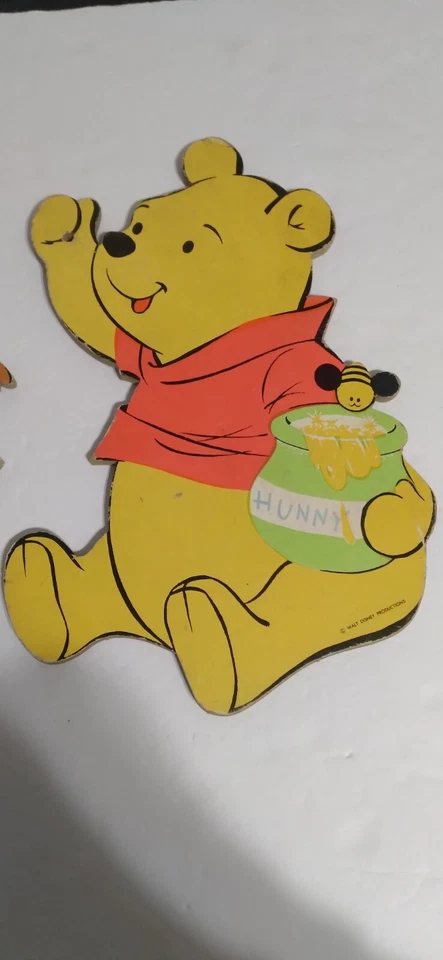 Perchas de pared vintage de tablero de prensado de Disney Winnie The Pooh and Owl Foto 2 de 4