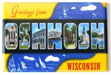 Greetings from Oshkosh Wisconsin FRIDGE MAGNET travel souvenir "style B"