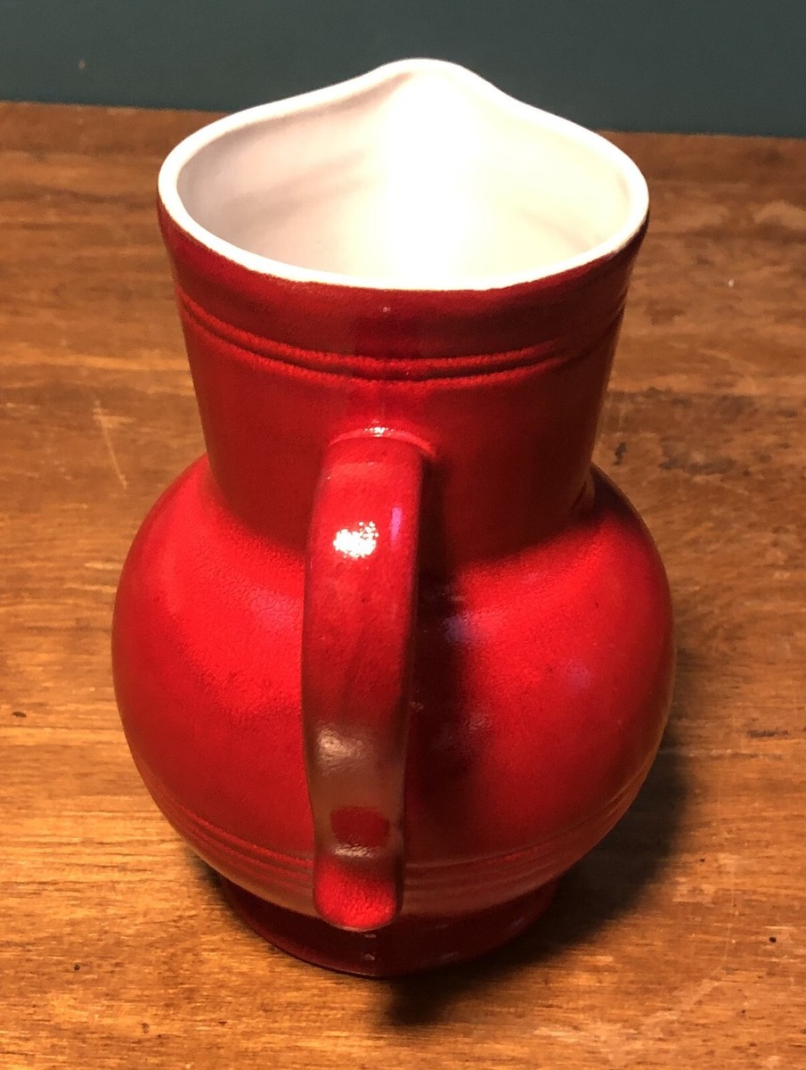 Beautiful Red Emile Henry Pottery 1.3 L Ceramic Pitcher Made In