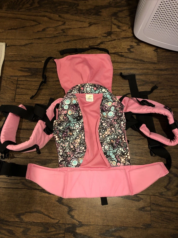 Kinderpack Kindercarry Pink Bubbles porta-bebês tamanho padrão com malha Kool - Imagem 3 de 4