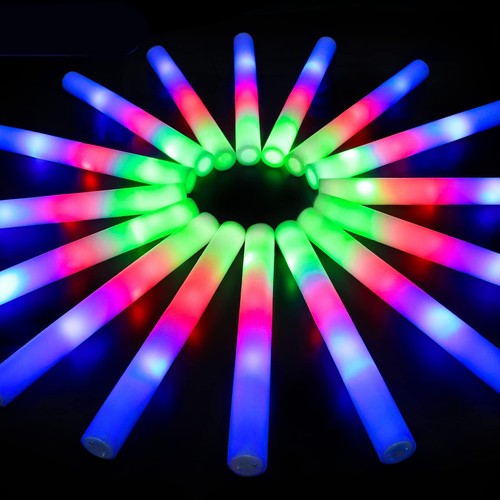 Glow Sticks Bulk 32 Pcs LED Foam Sticks with 3 Modes Colorful Flashing