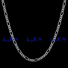 Unisex Genuine 925 Sterling Silver Hypoallergenic Italian Figaro Chain Necklace