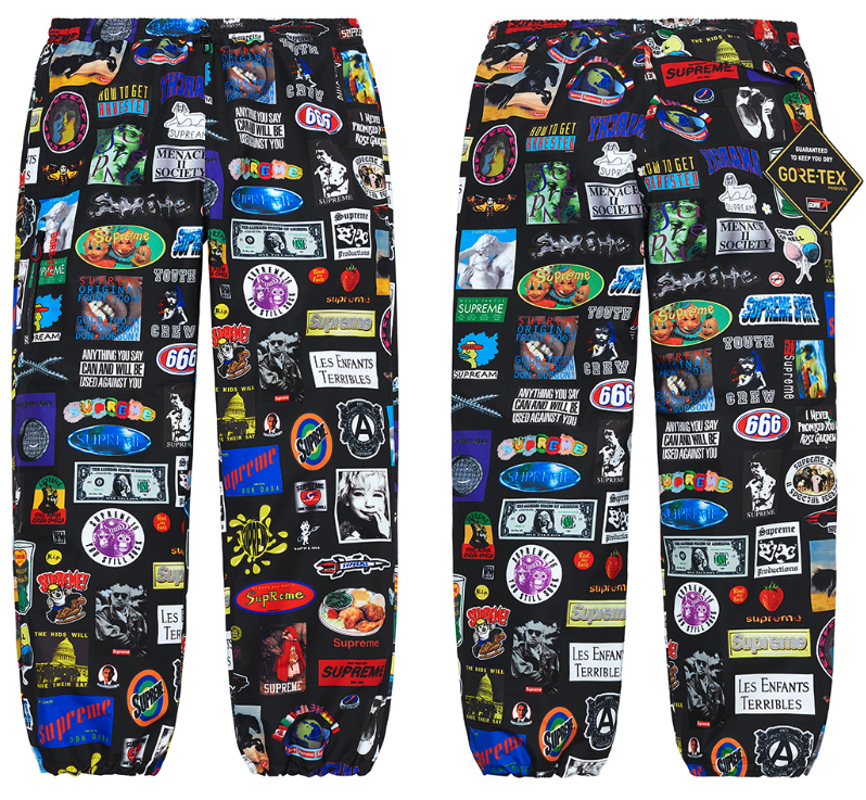 Supreme Gore-Tex Sticker Pant Sz Small Black SS21 AOP Shell