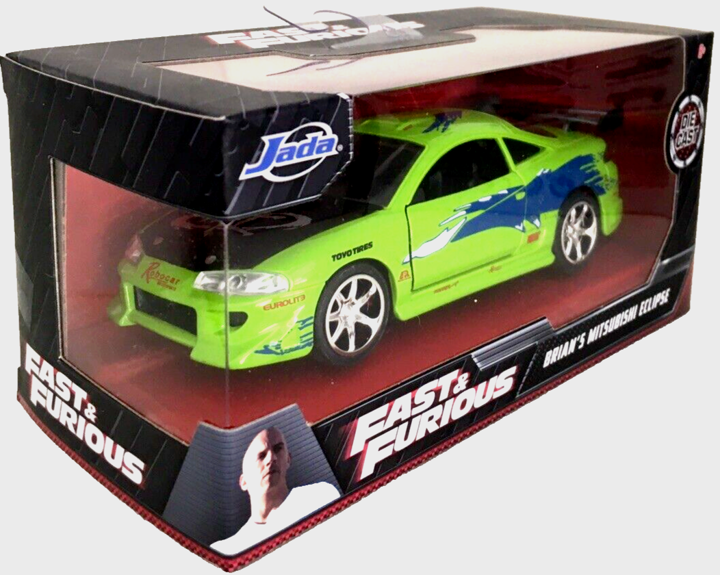 1995 Green Mitsubishi Eclipse Fast & Furious Brian's Car Jada 1:32