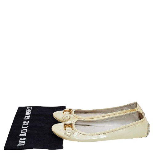 Louis Vuitton Cream Patent Leather Oxford Ballet Flats Size 39.5 - Picture 8 of 8