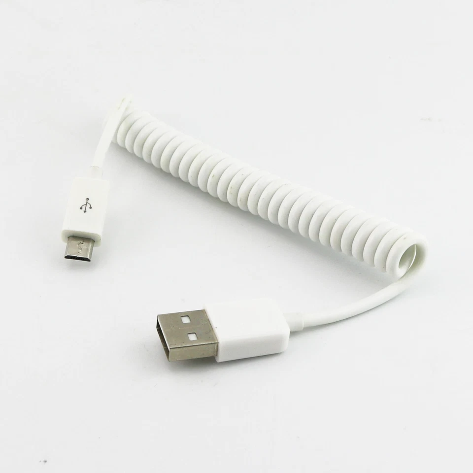 1pc 3FT USB 2.0 A Male to Micro Male Plug Data Sync Charging Spiral Coiled Cable - Image 2 of 4