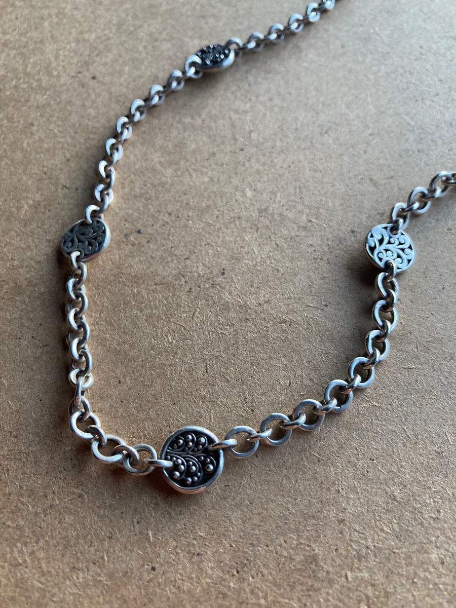 Collier Femme Vintage Louis Hill – Chaîne Tressée Argent Sterling 925 – Fait Main – 17 Cm