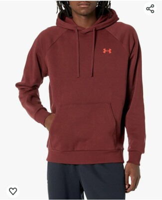 Under Armour UA Rival Fleece Mountain Hoodie Sweatshirt Maroon