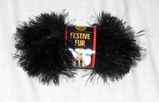 Festive Fur Yarn Black 153 Polyester Met. Polyester New