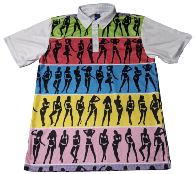 READYGOLF Bikini Girls AOP Men Large Golf Polo Shirt