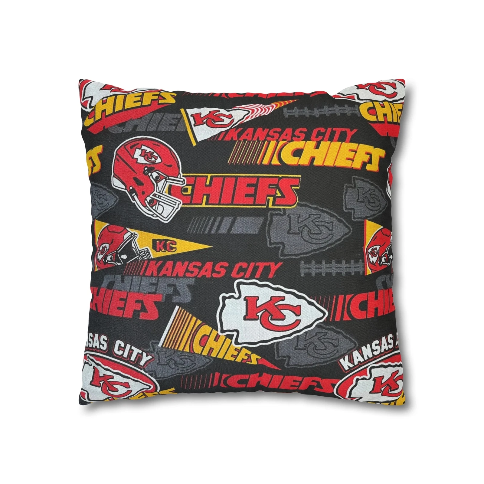 Kansas City Chiefs Spun Square Throw Pillow