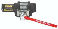 2500lb APROVE ATV/UTV winch, steel cable, 4-way roller