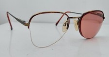 Vintage Martin Copeland AA2 Tortoise Gold Oval Half-Rim Sunglasses FRAMES ONLY