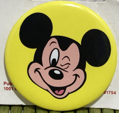Disney Mickey Mouse Winking Button Pin Monterey Park CA OSP Publishing NEW NOS