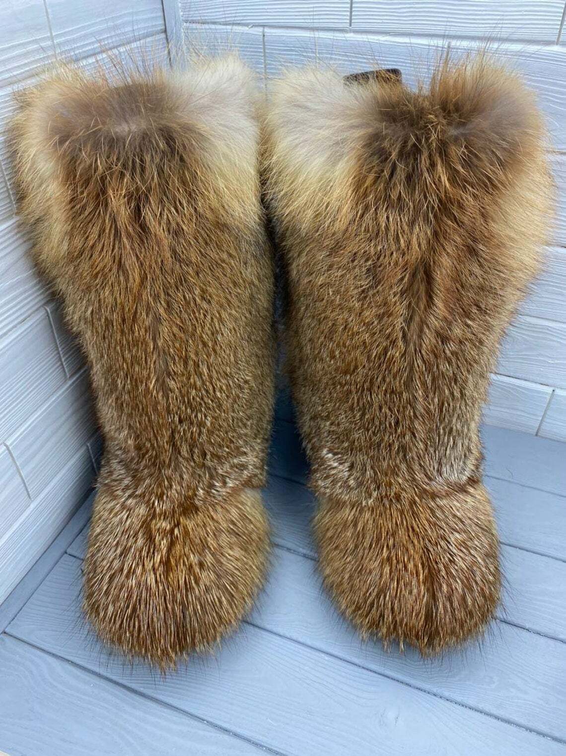 Fox Fur Boots for Men, Big Sizes 