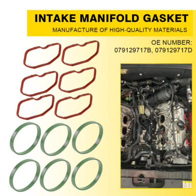Upper & Lower Intake Gaskets Manifold For Audi 3.0T Q7 Q5 A8 A7 A6 S4