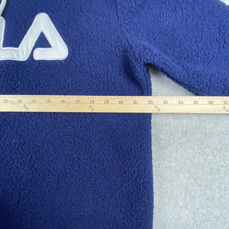 Sudadera Fila Juvenil XL Azul Marino Sherpa Polar Con Capucha Logo Exterior Ropa Activa Foto 3 de 4