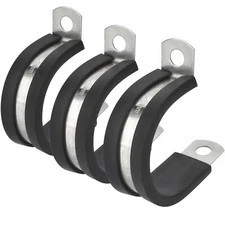 12 Pack Stainless Steel Cable Clamps 1 Inch Rubber Cushioned Insulated Clamp