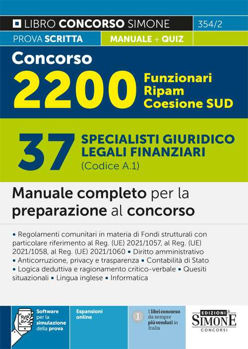 Concorso 2200 Funzionari Ripam Coesione Sud. 37 specialisti giuridico lega...