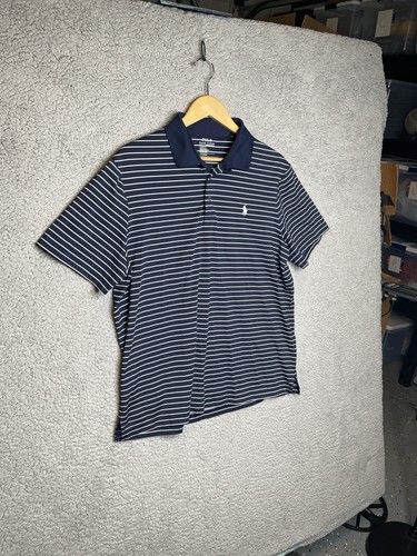 Polo Ralph Lauren shirt large Navy striped Performance Golf Activewear classic - Picture 2 of 11