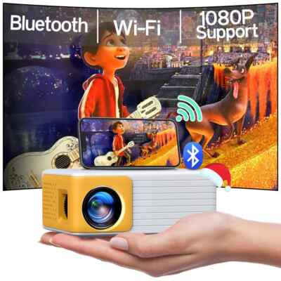 YOTON Beamer Mini Projektor WiFi Bluetooth  Full HD 1080P Videoprojektor