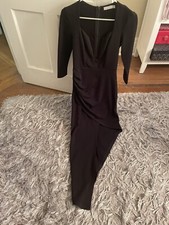 ASOS Ginger Fizz Deep Plunge Asymmetric Evening Dress Size 8/US4