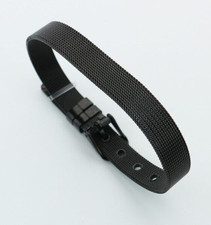 10mm Black Titanium Steel Metal Bracelet Bukle Adjustable Accessories Unisex