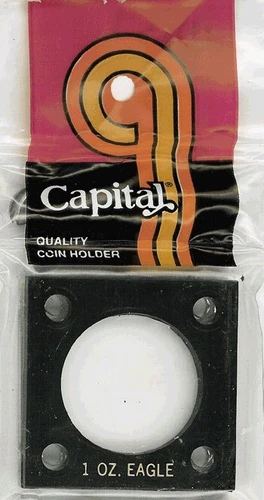 2x2 Capital Holder Plastic Capsule For 1 Oz Gold Eagle Coin Black Display Case