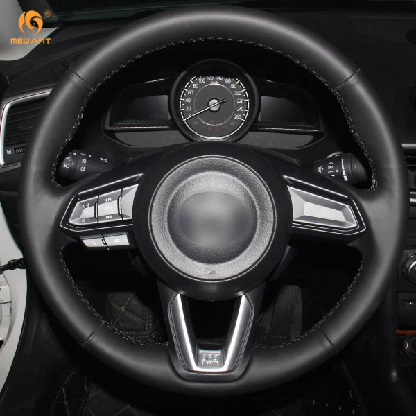Cubierta de volante de cuero negro para Mazda 6 Axela 2017 Mazda CX-9 #MZ01 Foto 3 de 4