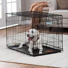 PRECISION PET PRODUCTS TWO DOOR PROVALUE WIRE DOG CRATE, 42 INCH, FOR - BLACK