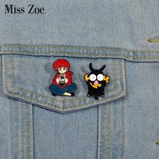 Anime Characters Enamel Pins Custom Cute Girl Pig Brooches Lapel Badges Clothes
