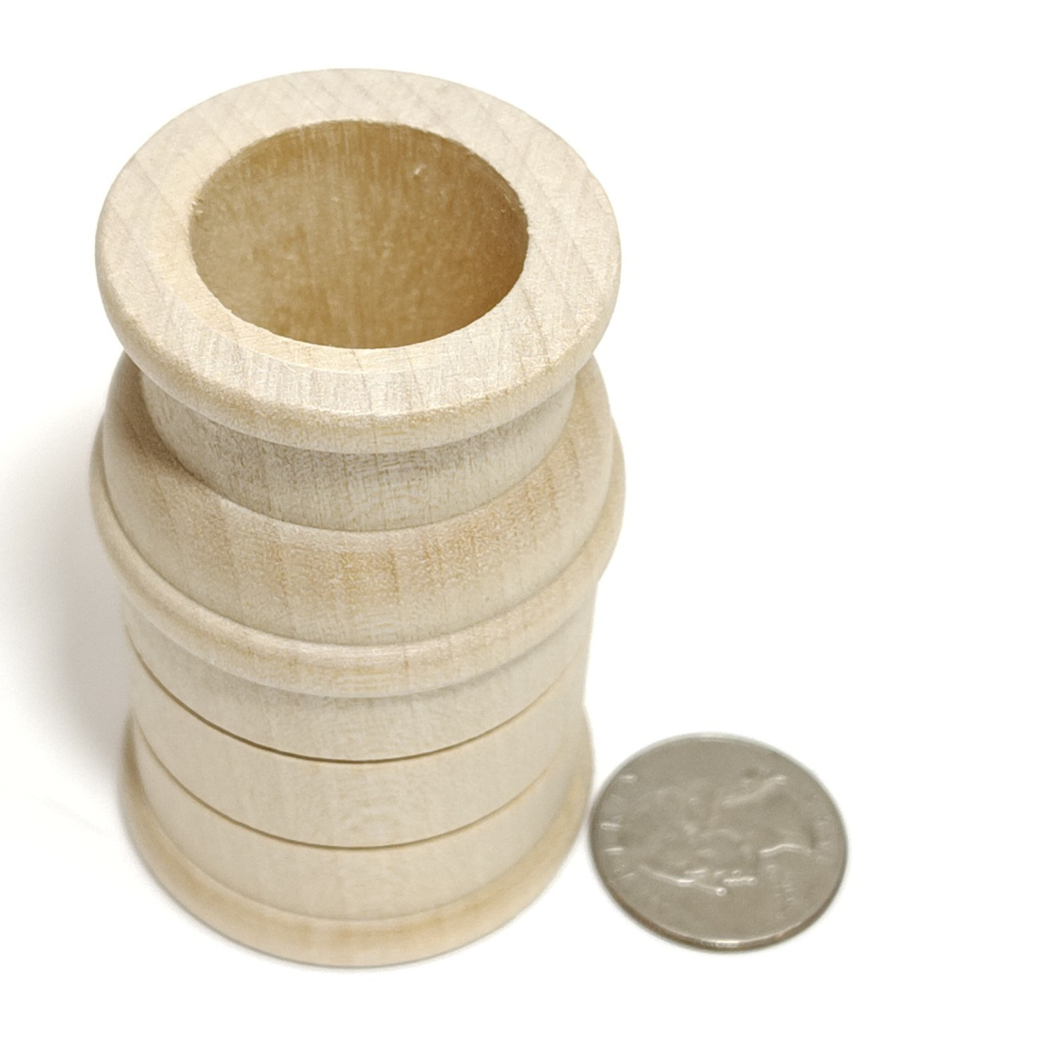 4 Unfinished Wood Milk Jug Toothpick Candle Holder 2 1/2" Tall 1 1/2" Diameter