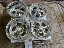 Cragar Ss Staggered 15x6 15x8 Chrome W Center Caps Lugs Chevy Ford Mopar Cragar Ss Staggered 15x6 15x8 Chrome W Center Caps Lugs Chevy Ford Mopar