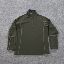 Kuhl Sweater Mens Small Green Revel 1/4 Zip Fleece Hiking Camp Performance Layer