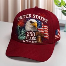 Baseball Cap United States 250th Anniversary Hat Suitable for Multiple Occasion