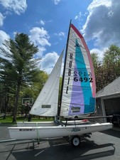 HOBIE 17 Sport Catamaran, Race-Ready, Wings, Harken Blocks, Trailer !