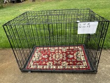 36" Dog Crate Kennel Folding Metal Pet Cage 2 Door W/ Tray Pan Indoor Dog House