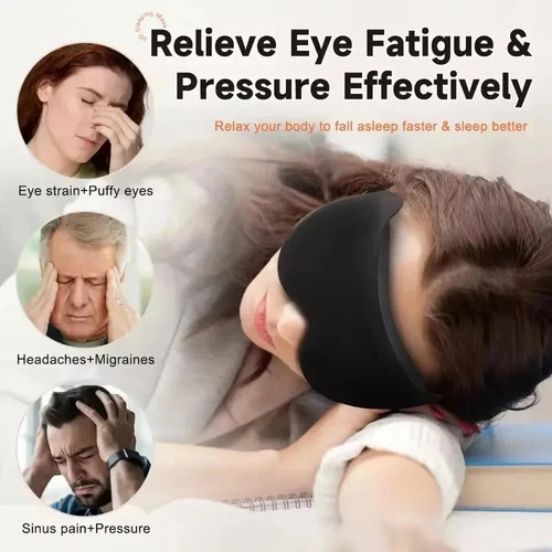 3D Sleep Eye Mask Zero Eye Pressure Contoured Cup Night Blindfold for Side Sleep