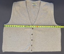 Eddie Bauer Men's 100% Cotton Sweater Vest Oatmeal Large MADE IN USA Vintage 90s