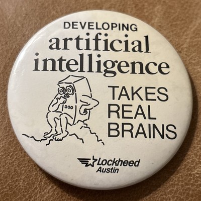 Vintage Lockhead Austin Developing Artificial Intelligence Pinback Button Pin